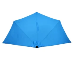 Half Round Patio Umbrella With Easy Crank – Compact 9ft Semicircle Outdoor Shade Canopy For Balcony, Porch, Or Deck By Nature Spring (Blue) -Sunnydaze Decor Store GUEST 4af8e698 a7a3 4168 a9b9 09d947dca459