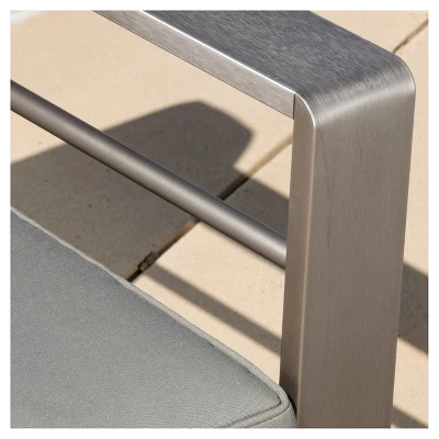 Cape Coral 5pc Aluminum Sofa Set With Cushions - Khaki - Christopher Knight Home 5 Cape Coral 5pc Aluminum Sofa Set With Cushions - Khaki - Christopher Knight Home - Image 3