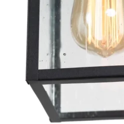 Square Glass/Metal Outdoor Pendant Lamp Black - LNC -Sunnydaze Decor Store GUEST 4b68078d dea0 43f6 88a0 2fc1e95dfe7b