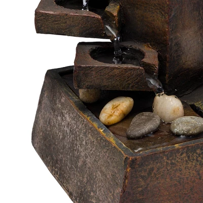 11" Resin Tiered Stone Eternity Tabletop Fountain Brown - Alpine Corporation 8 11" Resin Tiered Stone Eternity Tabletop Fountain Brown - Alpine Corporation - Image 6