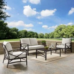 4pc Kaplan Outdoor Seating Set - Crosley -Sunnydaze Decor Store GUEST 4b7d72af fdbe 4e13 95b5 2fe14c6757de