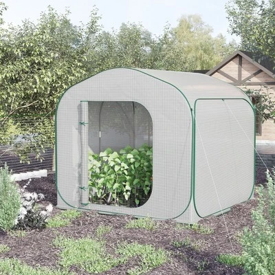Outsunny 7' X 7' X 6' Portable Walk-in Greenhouse, Pop-up Setup, Outdoor Garden Canopy Hot House, Zipper Door 4 Outsunny 7' X 7' X 6' Portable Walk-in Greenhouse, Pop-up Setup, Outdoor Garden Canopy Hot House, Zipper Door - Image 2