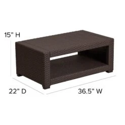 Flash Furniture Seneca Chocolate Brown Faux Rattan Coffee Table -Sunnydaze Decor Store GUEST 4c10282e 4a04 4297 af3a e3c8de4d5ffa
