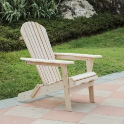 LuxenHome Unfinished Hemlock Wood Outdoor Adirondack Chair -Sunnydaze Decor Store GUEST 4c1d15bc 2e65 4099 9df8 911dabe59940