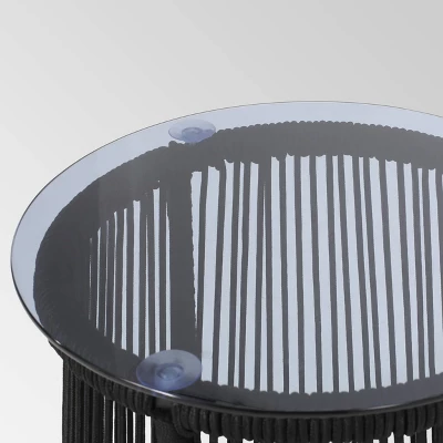 Moonstone 3pc Rope Weave Modern Chat Set - Black - Christopher Knight Home 7 Moonstone 3pc Rope Weave Modern Chat Set - Black - Christopher Knight Home - Image 5