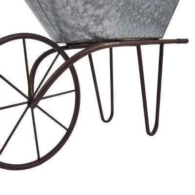 36" Metal Watering Can Wheelbarrow Fountain - Alpine Corporation 10 36" Metal Watering Can Wheelbarrow Fountain - Alpine Corporation - Image 8