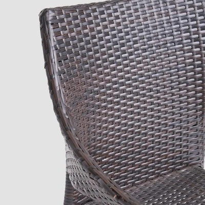 Espanola 9pc Wood And Wicker Dining Set Dark Brown/Multibrown - Christopher Knight Home 4 Espanola 9pc Wood And Wicker Dining Set Dark Brown/Multibrown - Christopher Knight Home - Image 2