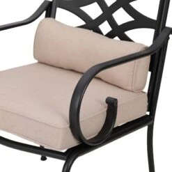 7pc Outdoor Dining Set With 6 Chairs With Seat & Back Cushions & Metal Rectangle Table With Umbrella Hole - Captiva Designs -Sunnydaze Decor Store GUEST 4e0e2187 05d3 4abe 9579 cbbedc843448