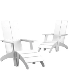 Emma And Oliver Set Of 2 Indoor/Outdoor 2-Slat Adirondack Style Chairs & Footrests -Sunnydaze Decor Store GUEST 4e167e3d 7b25 4bd5 8bc4 b337340f93c2