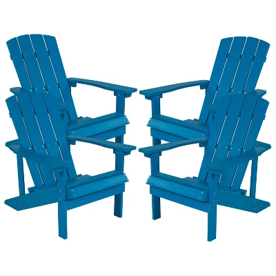 Merrick Lane Set Of 4 All-Weather Poly Resin Wood Adirondack Chairs 7 Merrick Lane Set Of 4 All-Weather Poly Resin Wood Adirondack Chairs - Image 5
