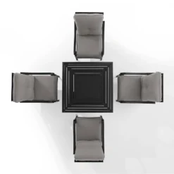 5pc Dahlia Outdoor Steel Fire Pit Set Taupe/Matte Black - Crosley -Sunnydaze Decor Store GUEST 4f7d266b 2116 4115 839a 1002c6d7d146