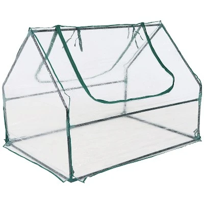 Sunnydaze Decor Sunnydaze Mini Greenhouse With 2 Zippered Side Doors - Clear 6 Sunnydaze Decor Sunnydaze Mini Greenhouse With 2 Zippered Side Doors - Clear - Image 4