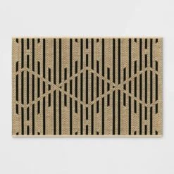 Grace Broken Geometrical Indoor/Outdoor Rug Black/Tan - Project 62™ -Sunnydaze Decor Store GUEST 50643c67 8a9b 46db bb60 ae9132521de1