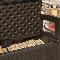 Suncast Loveseat With Storage Area & Trash Hideaway 33 Gallon Capacity Container -Sunnydaze Decor Store GUEST 507fe8e1 2045 420c b9e7 ea726bd09fa3