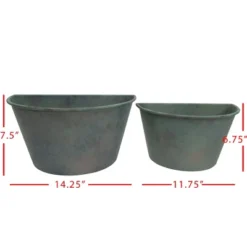 Set Of 2 Patina Metal Wall Planters - Foreside Home & Garden -Sunnydaze Decor Store GUEST 50883291 0a57 4855 9f1e 0e4d7f63a279