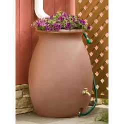 Rainwater Urn, 50 Gallon, 4' Hose Included, Brass Water Spigot, Removable Top -Sunnydaze Decor Store GUEST 509890b8 1f27 4ad0 bd5b 141e9731b95b