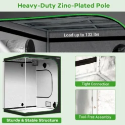 Costway 5x5 Grow Tent, 60''x60''x80'' High Reflective Mylar W/Observation Window GrayBlack 15 Costway 5x5 Grow Tent, 60''x60''x80'' High Reflective Mylar W/Observation Window GrayBlack -Sunnydaze Decor Store GUEST 50c84a52 addc 41f2 9e78 766f96150b07