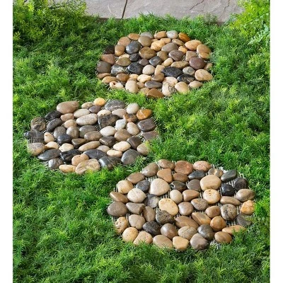 Wind & Weather Natural River Rock Stepping Stones, Set Of 3 4 Wind & Weather Natural River Rock Stepping Stones, Set Of 3 - Image 2