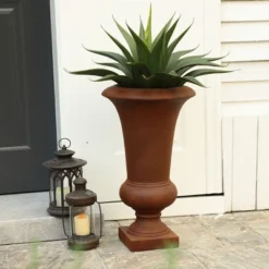 LuxenHome 22.75" H Slim MgO Urn Planter Black -Sunnydaze Decor Store GUEST 515b3a96 4c17 441d a88c 71d8dcce7566