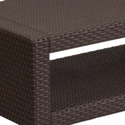 Flash Furniture Seneca Chocolate Brown Faux Rattan Coffee Table -Sunnydaze Decor Store GUEST 515f38b6 324e 4962 a9b2 b09aff0a28e6