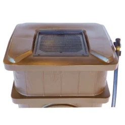 FCMP Outdoor WG4000 45 Gallon Wood Grain Outdoor Home Rain Water Catcher Barrel Flat Back Container With Spigots And Mesh Screen, Brown -Sunnydaze Decor Store GUEST 51611b22 8927 4cc9 b8c7 807d2d4696b6