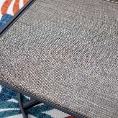 7pc Outdoor Dining Set With Steel Rectangle Table With Umbrella Hole & Swivel Chairs - Captiva Designs 9 7pc Outdoor Dining Set With Steel Rectangle Table With Umbrella Hole & Swivel Chairs - Captiva Designs - Image 7