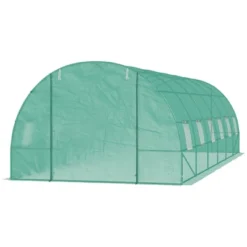 Outsunny 26' X 10' X 7' Outdoor Walk-In Tunnel Greenhouse With Roll-up Windows & Zippered Door, Steel Frame, & PE Cover -Sunnydaze Decor Store GUEST 51cdfde4 e8b5 494d bf2c 7dbd9ccb6b81