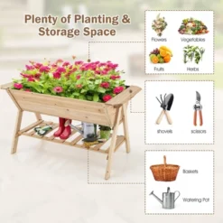 Costway 59'' X 31'' X 32.5'' Raised Garden Bed W/ Shelf Wood Elevated Planter Box W/ Liner 15 Costway 59'' X 31'' X 32.5'' Raised Garden Bed W/ Shelf Wood Elevated Planter Box W/ Liner -Sunnydaze Decor Store GUEST 51d48d0b 3f5f 4472 85c5 b53e76cff53b