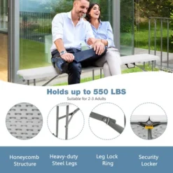 Costway 6 FT Portable Folding Bench Outdoor Picnic Bench 550 Lbs Limited For Dining -Sunnydaze Decor Store GUEST 520cfcd2 9d1d 4995 a1ac 802ef216df1f