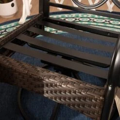 5pc Outdoor Dining Set With Swivel Chairs With Seat & Back Cushions & Square Metal Slat Table With 1.57" Umbrella Hole - Captiva Designs -Sunnydaze Decor Store GUEST 5239569a be85 491d 8436 2371a36b895b