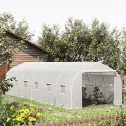 Outsunny Walk-In Greenhouse Tunnel, Large Gardening Plant Hot House With 12 Windows And Zipper Doors For Outdoor, Backyard -Sunnydaze Decor Store GUEST 5240b4a9 cce9 42ba 84f6 58e522ba115d