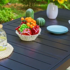 7PC Metal Dining Set With Expandable Dining Table & 6 Swivel Chairs - Captiva Designs -Sunnydaze Decor Store GUEST 5276d8ba a5b8 4eff b44a 94c430be7684