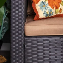 Captiva Designs 7pc Steel & Wicker Outdoor Square Fire Pit Furniture Set With Cushions -Sunnydaze Decor Store GUEST 52da6934 9683 4995 9d20 6d187e3e40ce