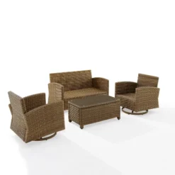 4pc Bradenton Outdoor Steel Conversation Set - Crosley -Sunnydaze Decor Store GUEST 53340e10 fcbf 4a33 abd7 5a387ac883ec