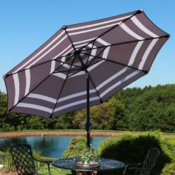 Sunnydaze Decor Sunnydaze Outdoor Aluminum Patio Umbrella, Tilt, And Crank - 9' -Sunnydaze Decor Store GUEST 53dc8b3f f12c 4b17 bdc8 5913d7717905