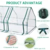 Aoodor 9 Ft. X 3 Ft. X 3 Ft. Mini Outdoor Greenhouse Three Zipped Doors