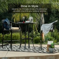 Best Choice Products 3-Piece Outdoor Wicker Bistro Bar Height Set For Patio, Garden W/ Barstools, Steel Frame 15 Best Choice Products 3-Piece Outdoor Wicker Bistro Bar Height Set For Patio, Garden W/ Barstools, Steel Frame -Sunnydaze Decor Store GUEST 541e0175 cd04 4c8c aeed 8b72e6c6c8c4