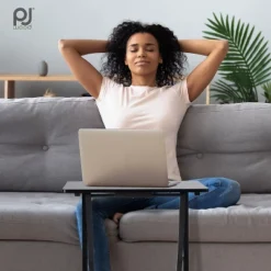 PJ Wood 19.09 X 14.57 X 26.00 Inch Folding TV Tray Tables With Compact Storage Rack, Solid Wood Construction, Black Finish, 5 Piece Set -Sunnydaze Decor Store GUEST 543b0196 6a98 44ee af26 741e2c604f99