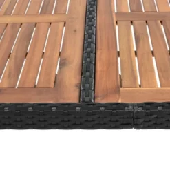 7pc Outdoor Wicker Dining Set With Acacia Wood Tabletop & Cushions - Beige - GODEER -Sunnydaze Decor Store GUEST 5440df92 c434 447a bd2f 33d3ec006e0f