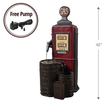 Teamson Home Outdoor Vintage Gas Station Waterfall Fountain 5 Teamson Home Outdoor Vintage Gas Station Waterfall Fountain - Image 3