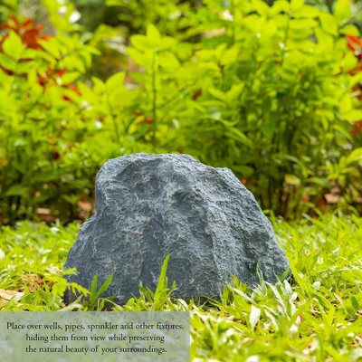 Gardenised Decorative Outdoor Weather-Resistant Artistic Artificial Faux Stone Rock, Garden Patio Granite Grey Fiberglass Stone 10 Gardenised Decorative Outdoor Weather-Resistant Artistic Artificial Faux Stone Rock, Garden Patio Granite Grey Fiberglass Stone - Image 8