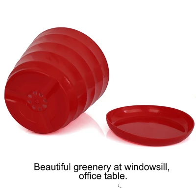 Unique Bargains Plastic Round Shape Home Garden Office Plant Planter Flower Pot 1 Pc 4 Unique Bargains Plastic Round Shape Home Garden Office Plant Planter Flower Pot 1 Pc - Image 2