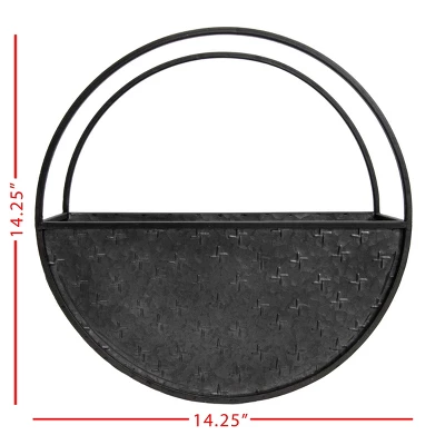 Round Black Metal Wall Planter - Foreside Home & Garden 6 Round Black Metal Wall Planter - Foreside Home & Garden - Image 4