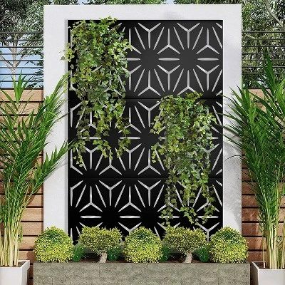 NewTown Decorative Outdoor Privacy Screen Panels, Metal Laser Cut Privacy Screen Decorative Patio Metal Fence For Outdoor Indoor Decor-The Pop Home 7 NewTown Decorative Outdoor Privacy Screen Panels, Metal Laser Cut Privacy Screen Decorative Patio Metal Fence For Outdoor Indoor Decor-The Pop Home - Image 5