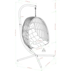 Toluca Hanging Outdoor Boho Egg Chair With Cushion - Saracina Home -Sunnydaze Decor Store GUEST 56aea60f 8fb1 4dcb a5cc 5a0af51b2f08