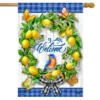 Lemon Wreath Spring House Flag Welcome Bluebird 28" X 40" Briarwood Lane -Sunnydaze Decor Store GUEST 56e80fd4 b907 4153 bf94 6aa52e9ee654