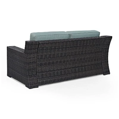 Beaufort Outdoor Wicker Loveseat - Mist - Crosley 11 Beaufort Outdoor Wicker Loveseat - Mist - Crosley - Image 9