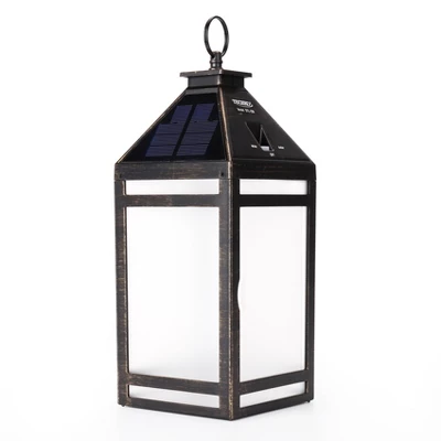 Solar Portable Hanging Outdoor Lantern Black - Techko Maid 3 Solar Portable Hanging Outdoor Lantern Black - Techko Maid