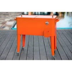 80qt Portable Rolling Patio Cooler - Permasteel -Sunnydaze Decor Store GUEST 57347366 0f2e 4dbc 81bd 1eb59a01493d