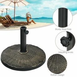 Tangkula 18" Patio Resin Umbrella Base, 24 LBS Outdoor Heavy Duty Round Umbrella Base -Sunnydaze Decor Store GUEST 5744dcd1 4e69 48cd 8177 5b234f340b2a